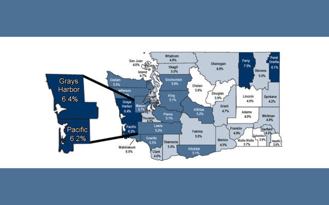 Unemployment rates drop in Grays Harbor and Pacific County but both remain in top three