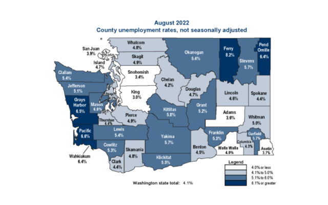Grays Harbor holds 3rd highest unemployment in August
